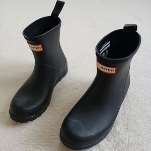 hunter ♡ play short rain boot black 5 spring water